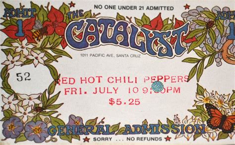 July 10, 1987 · The Catalyst, Santa Cruz, CA · RHCP Live Archive