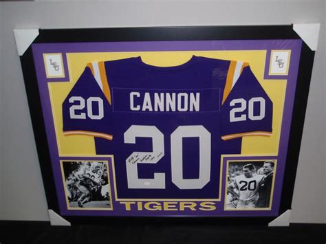 Billy Cannon Signed LSU 35x43 Custom Framed Jersey Inscribed "Heisman Trophy" & "1959 HOF" (JSA ...