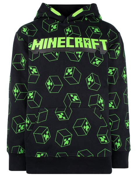 Minecraft Creeper Pattern Hoodie - Black – Fringoo