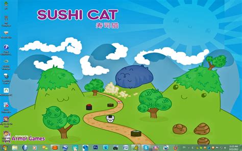 Sushi Cat Wallpaper/Desktop by PharaohAtisLioness on DeviantArt