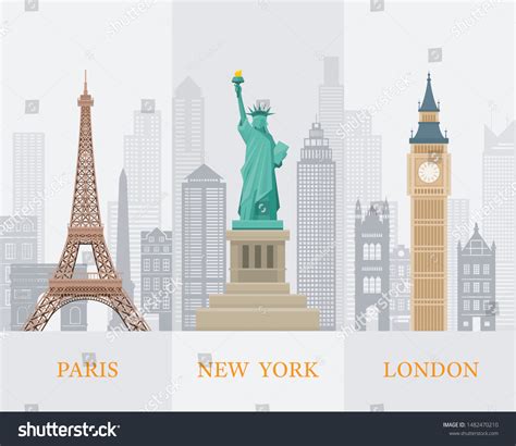 Eiffel Tower Paris Statue Liberty New Stock Vector (Royalty Free) 1482470210 | Shutterstock