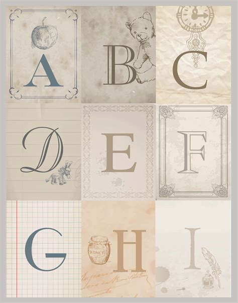 Vintage Alphabet Printables - Beautiful and fun printables for free