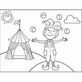 Juggling Clown Coloring Page sketch template