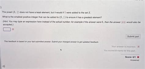 Solved Consider the partially ordered set (S,1) where | Chegg.com