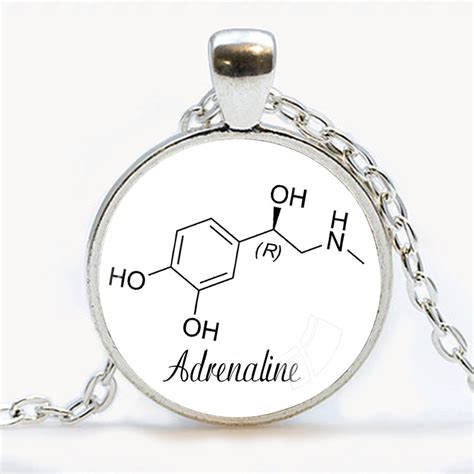 Chemie Schmuck Adrenalin halskette Epinephrine Schmuck Glas Anhänger Halskette Biologie Anhänger ...
