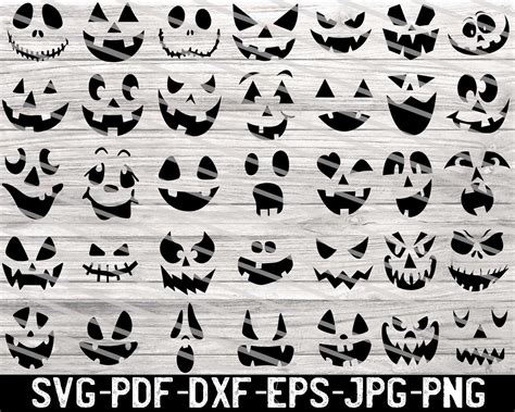 Pumpkin Face Svg Bundle Cute Halloween Faces Svg Pumpkin - Etsy