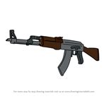 How to Draw AK-47 from Counter Strike (Counter Strike) Step by Step | DrawingTutorials101.com