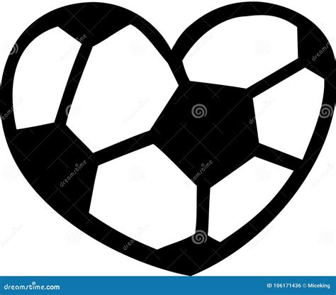 Soccer ball heart stock vector. Illustration of activity - 106171436