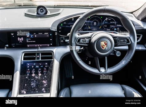 Hong Kong, China Oct 19, 2020 : Porsche Taycan Turbo S 2020 Interior ...