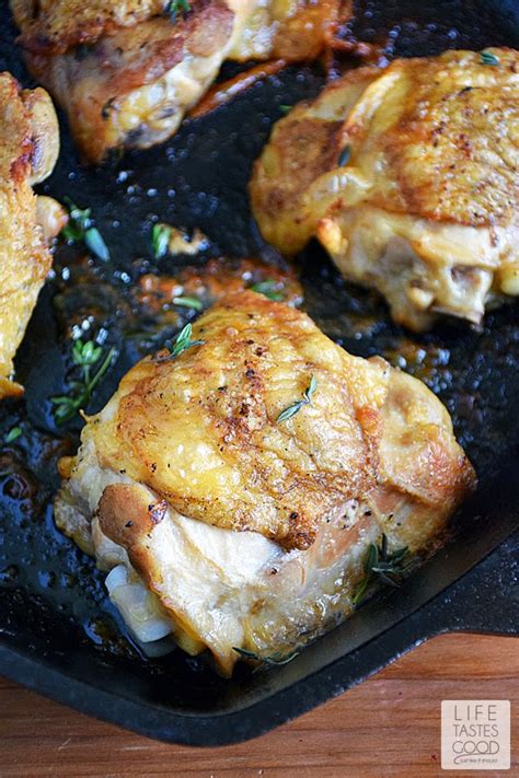 Pan Roasted Chicken Thighs | Life Tastes Good