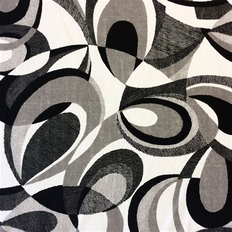 Geometric Black White & Grey Modern Geometric Abstract Indoor Outdoor Home Dec Fabric s330