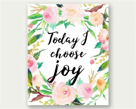 Today I Choose Joy Wall Art Joy Printable Choose Joy Print