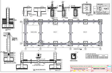 Foundation plan and section detail dwg file - Cadbull