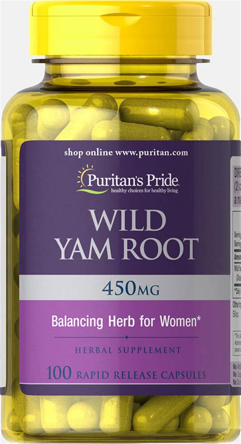 Wild Yam Root, 100 Capsules (56824) | Puritan's Pride