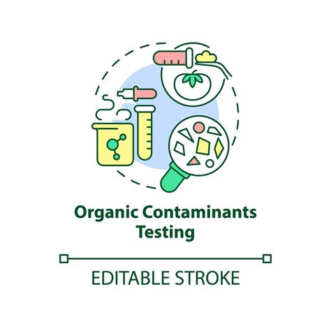 Organic contaminants testing concept icon. Analysis service abstract idea thin line illustration ...