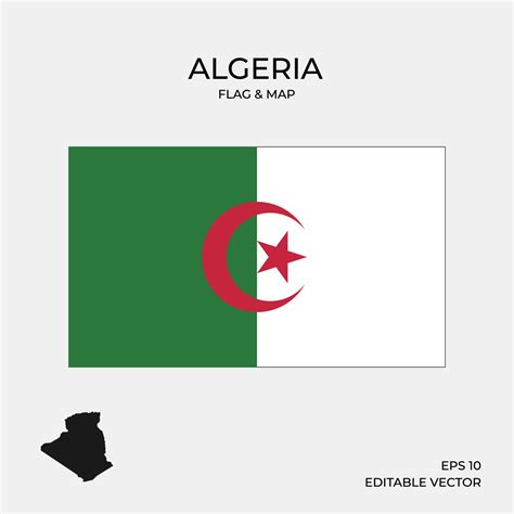 Algeria flag and map 2046034 Vector Art at Vecteezy