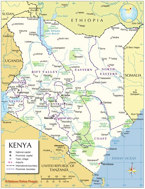 Administrative Map of Kenya - Nations Online Project