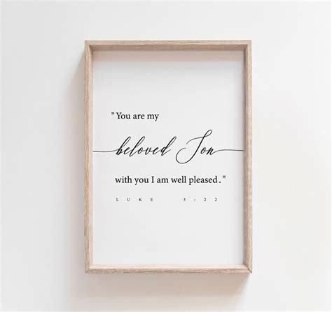 Luke 3:22 You Are My Beloved Son Bible Verse Printable Wall - Etsy New Zealand