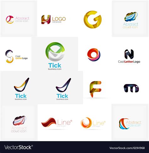 Set of universal company logo ideas business icon Vector Image