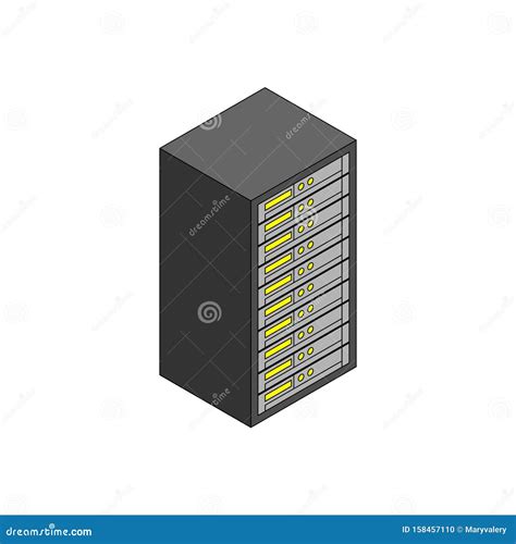 Server Cartoon Isolated. Network Data Center Computer Stock Vector ...