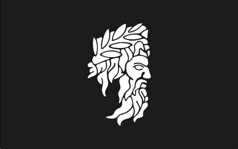 Line Art Greek god Zeus Logo Design Vector Template