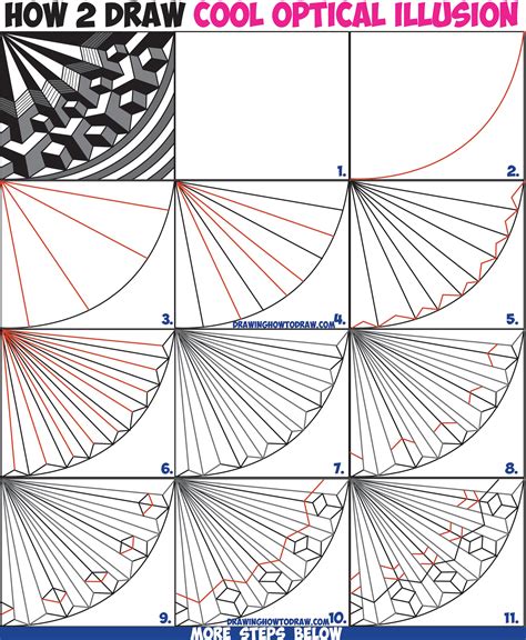 How to Draw Cool Optical Illusion Drawing Trick with Easy Step by Step Drawing Tutorial - How to ...