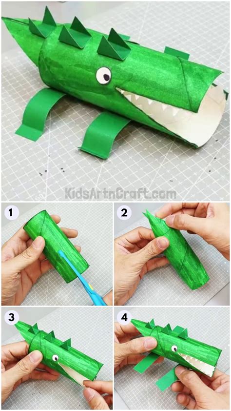 DIY Alligator Animal craft From Toilet Paper Rolls - Kids Art & Craft