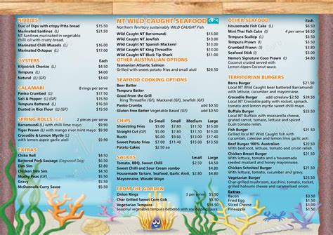 Menu at Frying Nemo Fish and Chips restaurant, Stuart Park