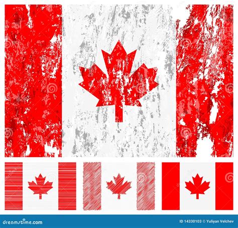 Canada grunge flag set stock vector. Illustration of emblem - 14330103