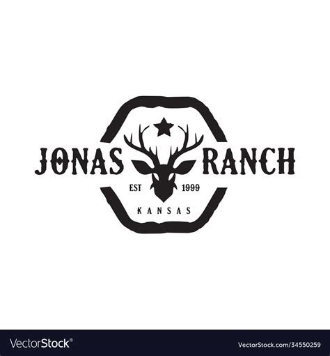 Ranch logo design with using head deer Royalty Free Vector