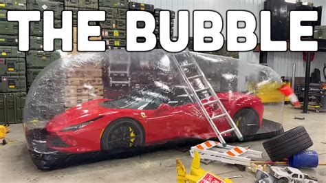 Watch A YouTuber Throw Ladders And Stuff At A Ferrari Parked In A Plastic Storage Bubble - The ...