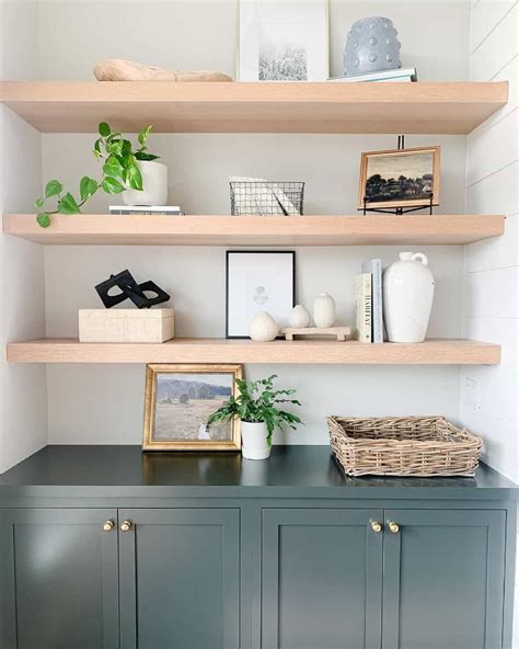 Warm Wood Floating Shelves in Nook - Soul & Lane