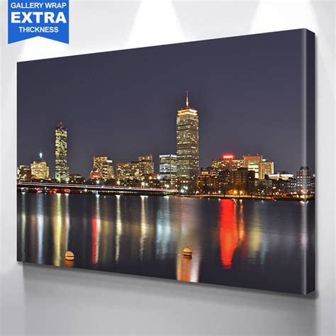 Night Boston Skyline Wall Art - Zapwalls