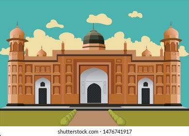 Lalbagh Fort Mughal Architecture Bagladesh Stock Vector (Royalty Free ...