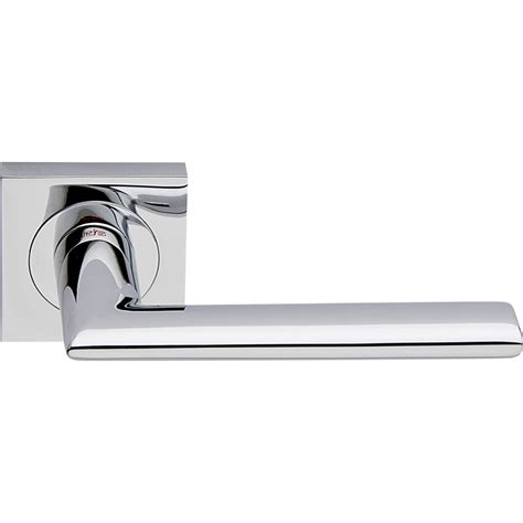 Door handle, Polished Chrome, Interior, VERONA SQUARE - Chrome and nickel door handles - VillaHus