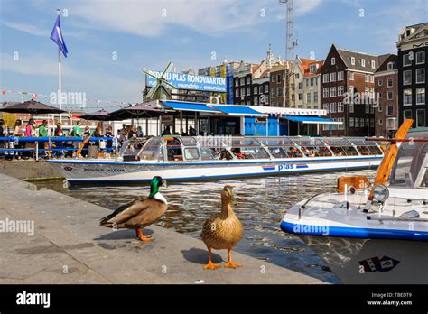 Dancing Canal Houses of Damrak, Amsterdam, Netherlands Stock Photo - Alamy