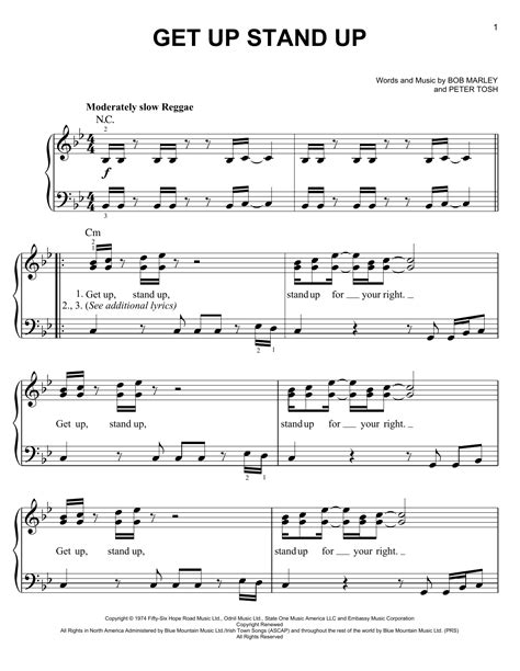 Bob Marley - Get Up Stand Up sheet music