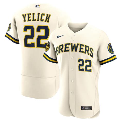 Men's Milwaukee Brewers Christian Yelich Nike Cream Home 2020 Authentic ...