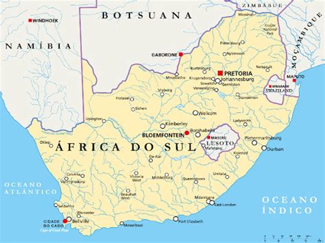 África do Sul: mapa, população, economia, cultura - Mundo Educação