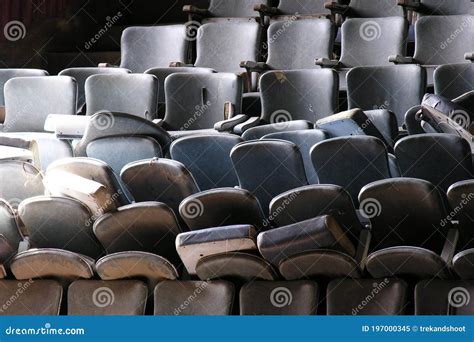 Vintage Movie Theater Seats Stock Image - Image of damaged, empty ...