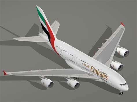 airbus a380 800 emirates airlines 3d model