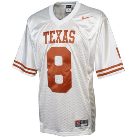 Nike Texas Longhorns #8 Twill Football Jersey - White