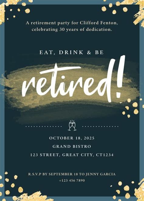 Retirement Party Invitation | Free Invitation Template - Piktochart