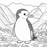 A Cartoonish Adelie penguin coloring Page For Kids Low Detail  5624584 sketch template