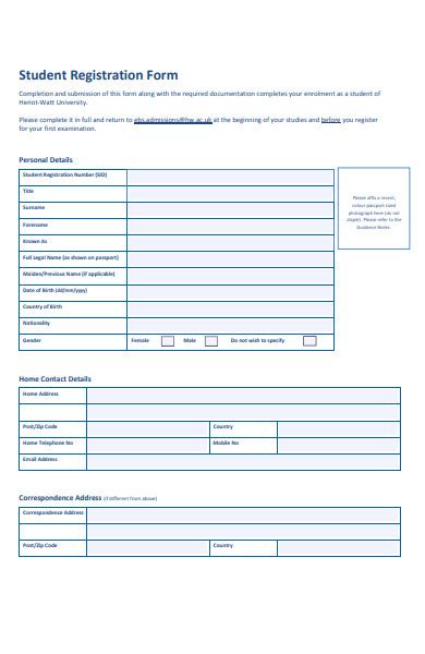 Student Registration Form Template - prntbl.concejomunicipaldechinu.gov.co