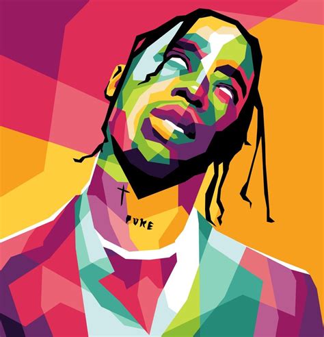 Travis Scott in wpap | Wpap art, Anime drawing styles, Face drawing