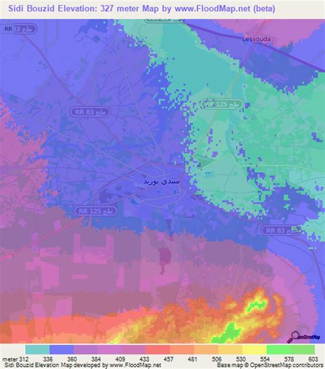 Elevation of Sidi Bouzid,Tunisia Elevation Map, Topography, Contour