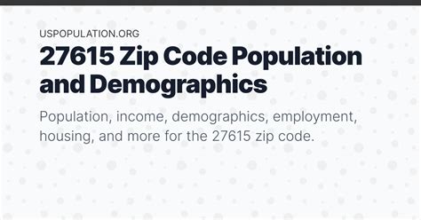 27615 Zip Code Population | Income, Demographics, Employment, Housing