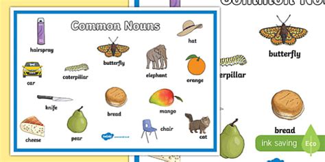 Common Nouns Display Poster - common nouns, common nouns mat