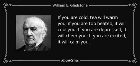 William E. Gladstone quote: If you are cold, tea will warm you; if you...